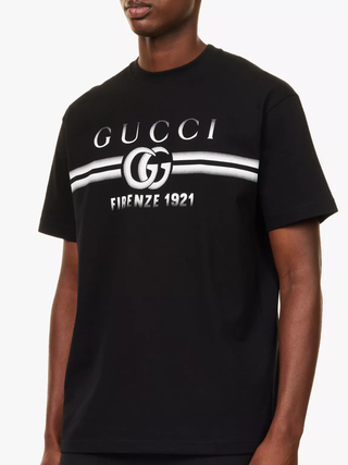Gucci Interlocking Blur Logo T-Shirt in Black