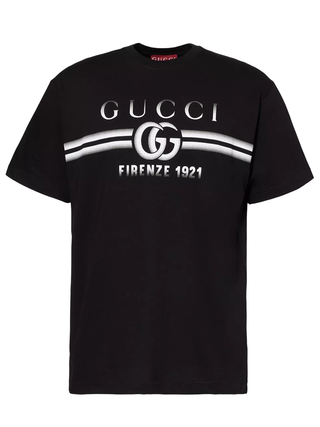 Gucci Interlocking Blur Logo T-Shirt in Black
