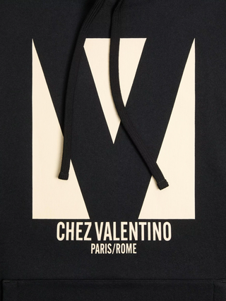 Valentino Chez Valentino Print Hoodie in Black