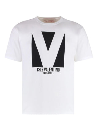 Valentino Chez Valentino Print Jersey T-Shirt in White