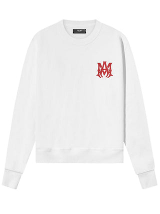 Amiri Red MA Logo Printed Sweatshirt in White