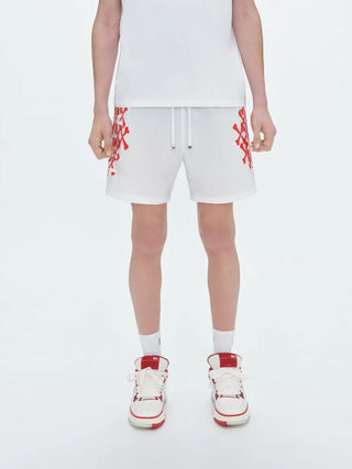 Amiri Bones Printed Swim Shorts in White