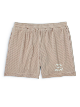 Gallery Dept French Logo Mesh Shorts in Tan